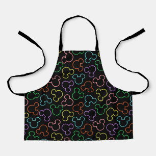 Neon Mickey Mouse Icon Toss Pattern Apron