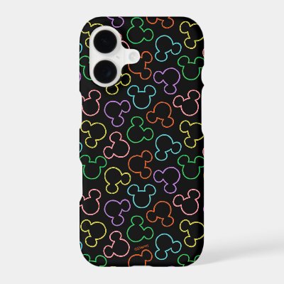 Neon Mickey Mouse Icon Toss Pattern iPhone 17 Case