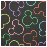 Neon Mickey Mouse Icon Toss Pattern Fabric