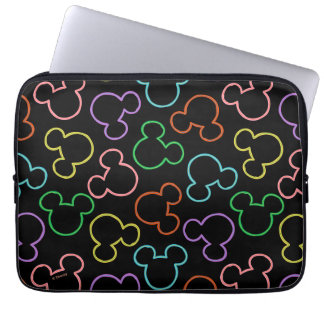 Neon Mickey Mouse Icon Toss Pattern Laptop Sleeve