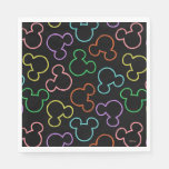 Neon Mickey Mouse Icon Toss Pattern Napkins