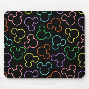 Neon Mickey Mouse Icon Toss Pattern Pad