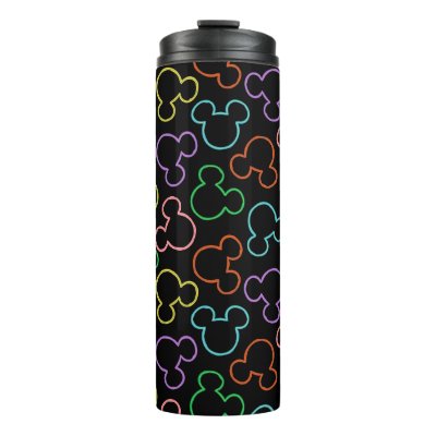 Neon Mickey Mouse Icon Toss Pattern Thermal Tumbler