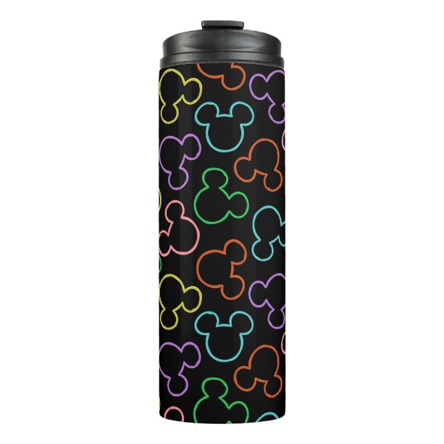 Neon Mickey Mouse Icon Toss Pattern Thermal Tumbler (Front)