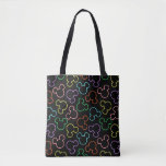 Neon Mickey Mouse Icon Toss Pattern Tote Bag
