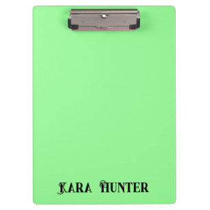 Neon Mint Color   Modern Black Personalized Script Clipboard