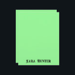 Neon Mint Color | Modern Black Personalized Script Letterhead<br><div class="desc">Neon Mint Color Background and Modern Black Personalized Script,  Name ,  Last Name Classic | Simple | Elegant | Professional | Bussines</div>