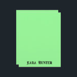 Neon Mint Color | Modern Black Personalized Script Letterhead<br><div class="desc">Neon Mint Color Background and Modern Black Personalized Script,  Name ,  Last Name Classic | Simple | Elegant | Professional | Bussines</div>