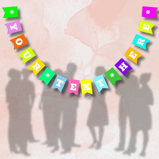 Neon Mix Solid Color | Custom Bunting Flags (Creator Uploaded)