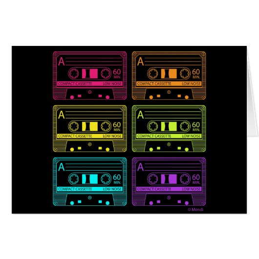 Neon Mix Tapes Cards (Front Horizontal)