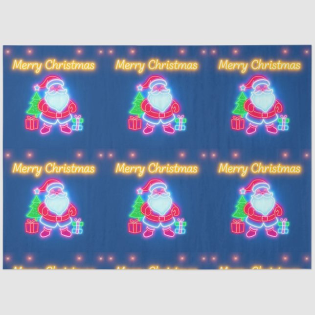 Neon Modern Christmas Holiday Collection Tissue Paper (Front)