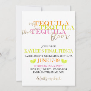 Neon Modern Final Fiesta Bachelorette Weekend Invitation
