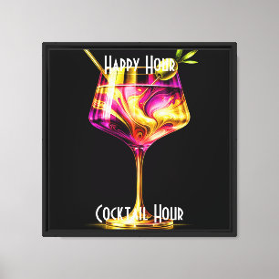 Neon Modern Party Time Personalized Canvas Print
