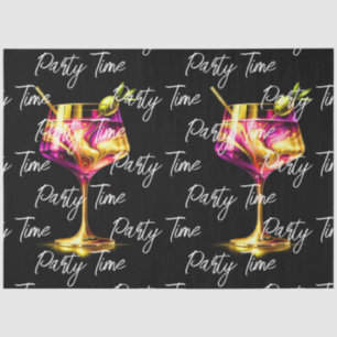 Neon Modern Party Time Personalized Tissue Paper