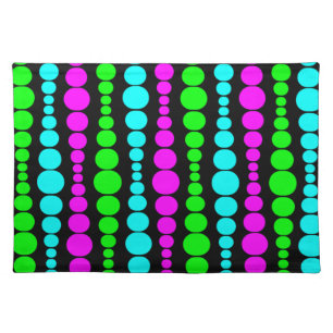 Neon Modern Rectangles Cloth Placemat