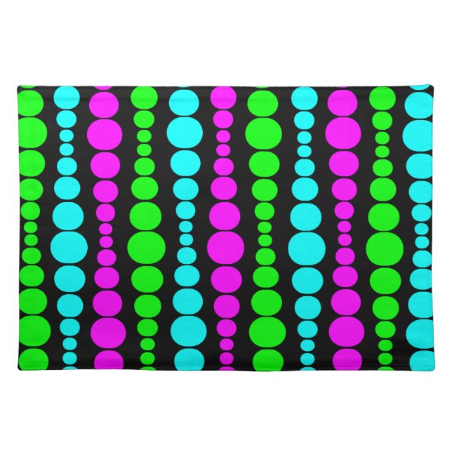 Neon Modern Rectangles  Cloth Placemat (Front)