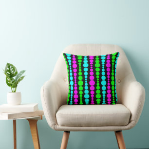 Neon Modern Rectangles Throw Pillow