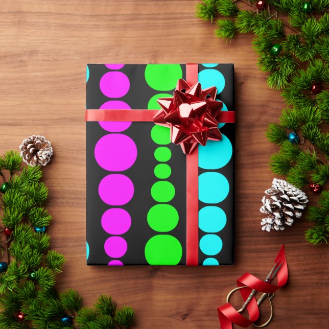 Neon Modern Rectangles  Wrapping Paper (Holiday Gift)