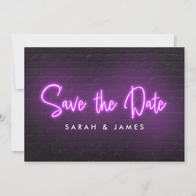 Neon Modern Save the Date (Front)