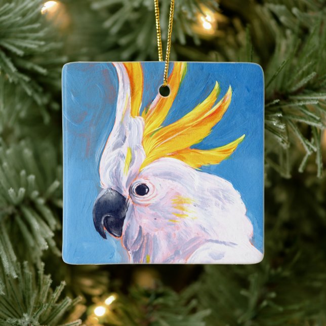 Neon Mohawk - Cockatoo Ceramic Ornament (Tree)