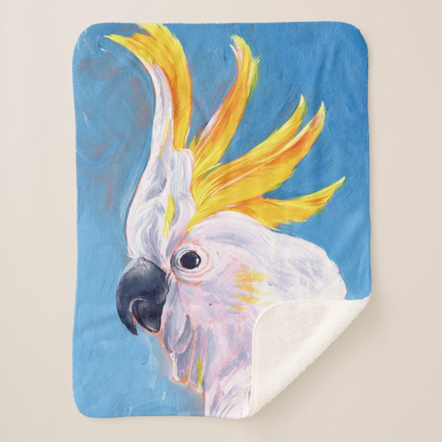 Neon Mohawk - Cockatoo Sherpa Blanket (Front)