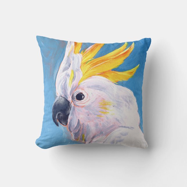 Neon Mohawk - Cockatoo Throw Pillow (Front)