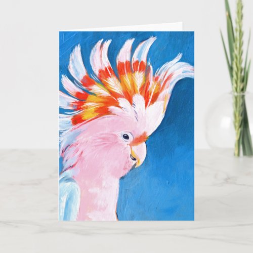 Neon Mohawk _ Pink Cockatoo Card