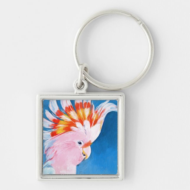 Neon Mohawk - Pink Cockatoo Keychain (Front)