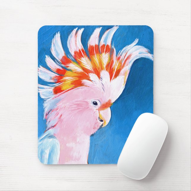 Neon Mohawk - Pink Cockatoo Mouse Pad (With Mouse)