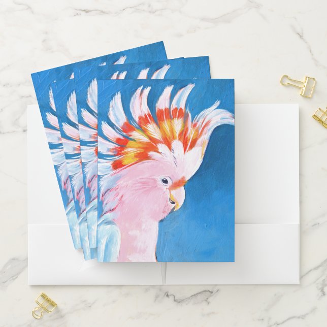 Neon Mohawk - Pink Cockatoo Pocket Folder (In Situ)