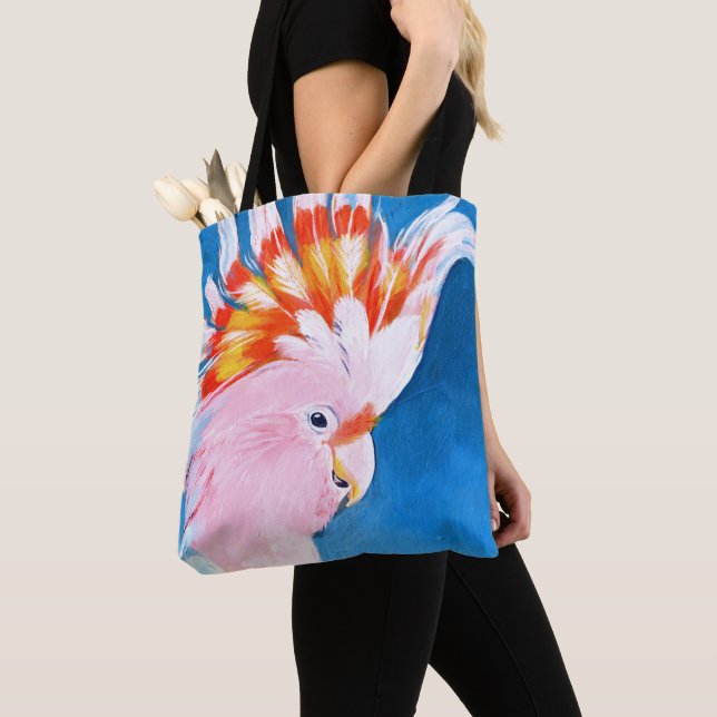 Neon Mohawk - Pink Cockatoo Tote Bag (Close Up)