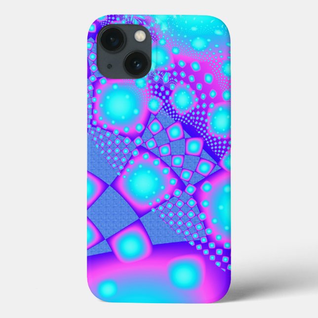 Neon Molecules Psychedelic Fractal Case-Mate iPhone Case (Back)