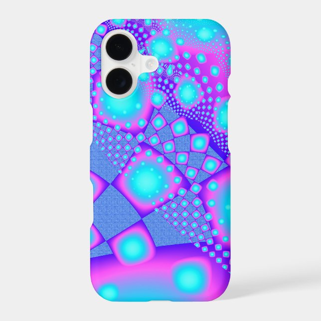 Neon Molecules Psychedelic Fractal Case-Mate iPhone Case (Back)