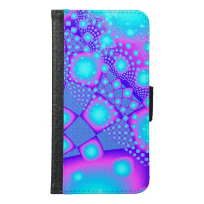 Neon Molecules Psychedelic Fractal Samsung Galaxy S6 Wallet Case