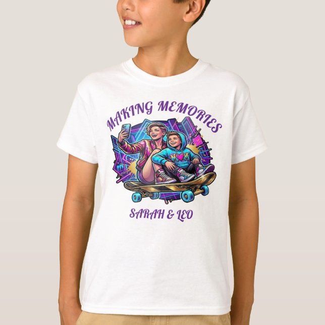  Neon Mom & Son Art | Making Memories Tee (Front)