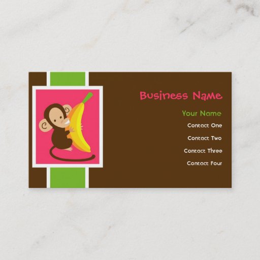 Customizable Neon Monkey Business Cards