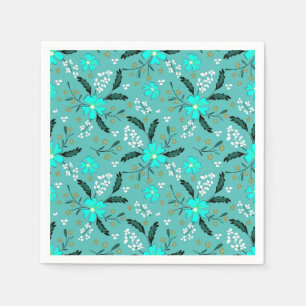 Neon monochrome floral pattern. napkins