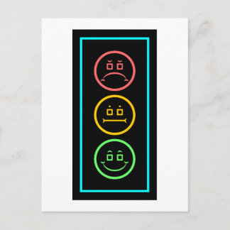 Neon Moody Stoplight Postcard