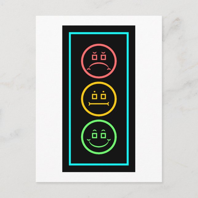 Neon Moody Stoplight Postcard (Front)