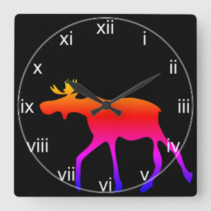 Neon Moose Wall Clock