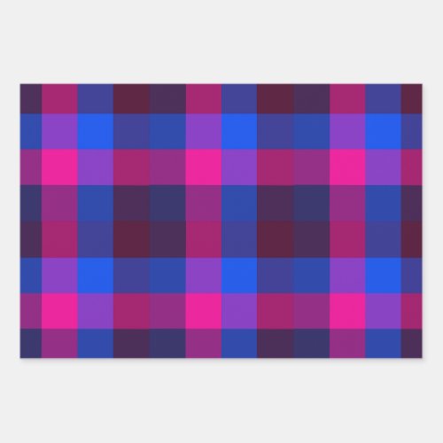 Neon mosaic fusion wrapping paper sheets