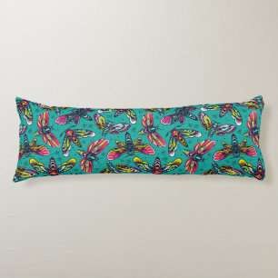 Neon Moth Pattern Body Pillow