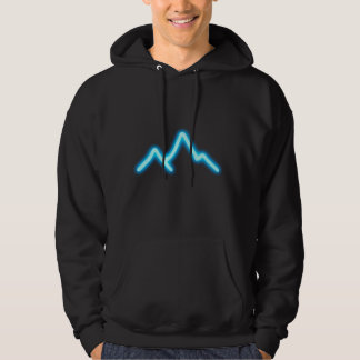 Neon Mountain Glow – Minimalist Luminous Line Art Hoodie