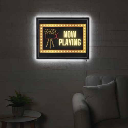 Neon Movie Now Playing LED Sign