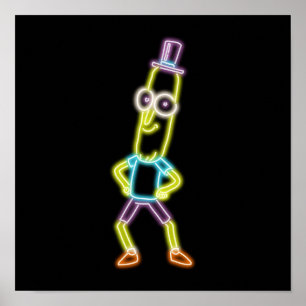 Neon Mr Poopybutthole Poster