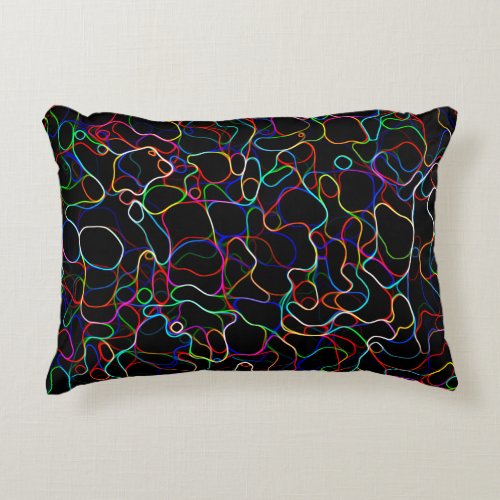 Neon Multicolor Lines Decorative Pillow