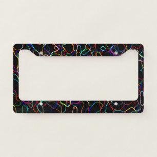 Neon Multicolor Lines  License Plate Frame