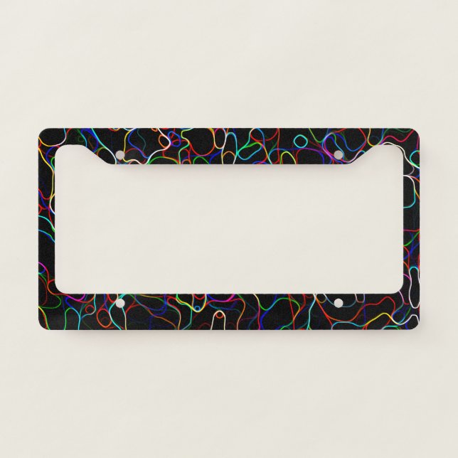 Neon Multicolor Lines  License Plate Frame (Front)