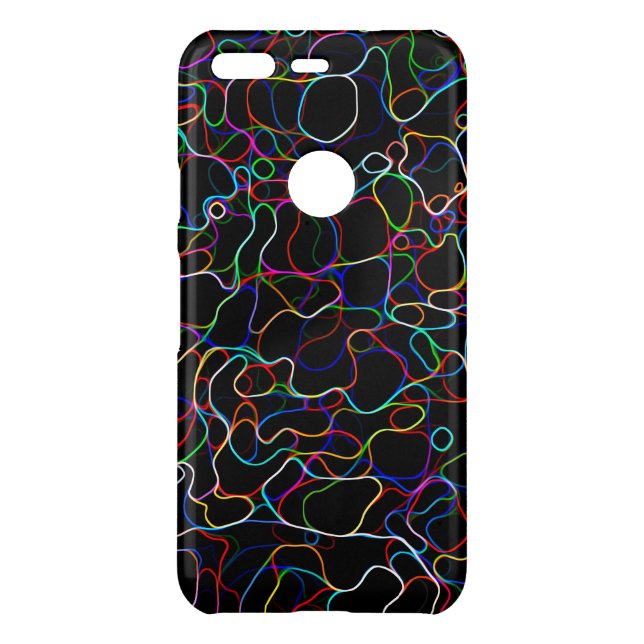 Neon Multicolor Lines Uncommon Google Pixel Case (Back)