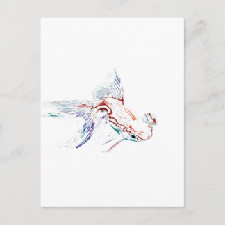 Neon Multicolor Rainbow Fish/Goldfish/Koi Postcard